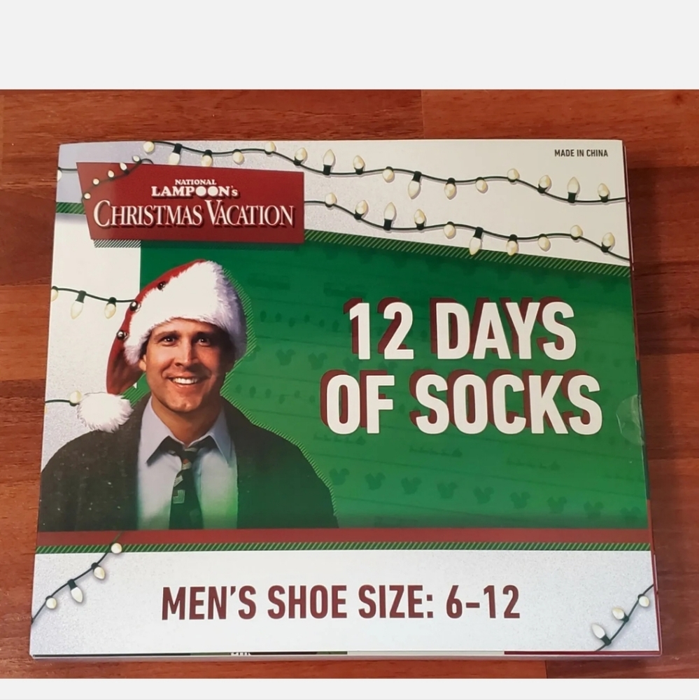 COPY - National Lampoon's Christmas Vacation Griswold 12 Days Of Socks Mens Siz…